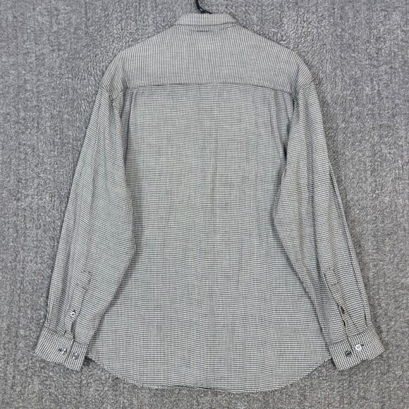 Guess Shirt Mens L Black White Houndstooth Flannel Vintage Classics Button Up - Picture 7 of 10